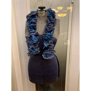 Women's Unbranded Blue Purple Ruffle Scarf One Size